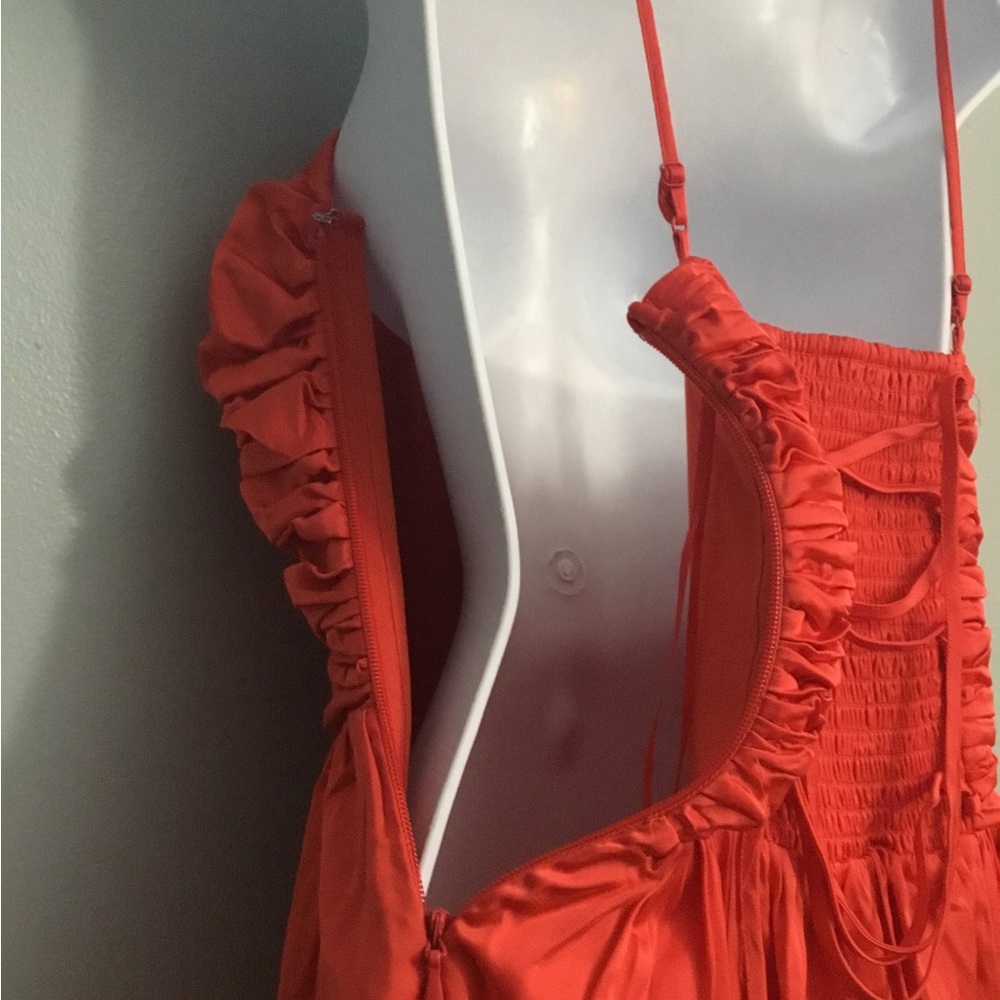Abercrombie & Fitch Red Ruched Spaghetti-Strap Maxi Dress - Picture 15 of 16